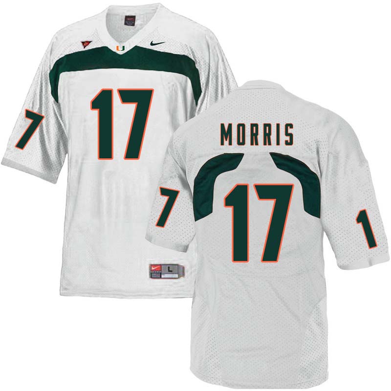 Nike Miami Hurricanes #17 Stephen Morris College Football Jerseys Sale-White - Click Image to Close
